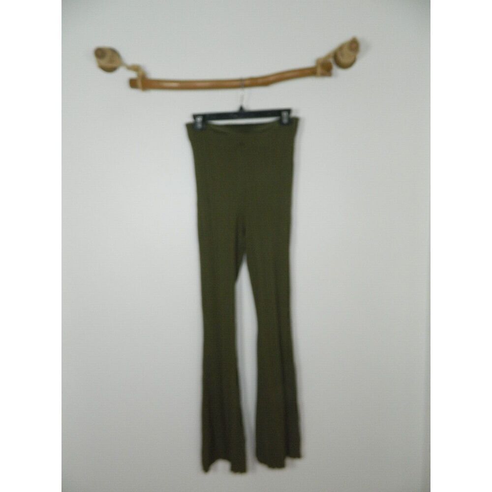 H&M Pants Womens Size Small Green Rib Knit Flare Leg‎